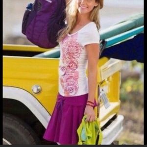 Athleta Wherever Skirt Skort Size 6 Magenta Purple 219056 Tiered Athletic Hike